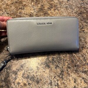 Michael Kors Gray Leather Wallet